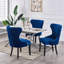Caesar Velvet Dining Chair - Ergonomic Upholstered Curved Back with Solid Wooden Legs - Modern Side Chair for Living Room Dining Room-1100677277-1157841300