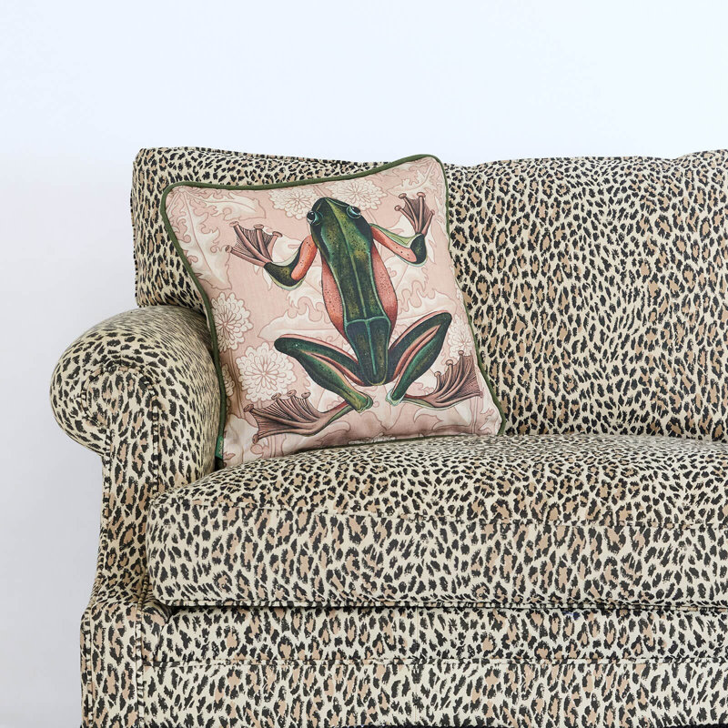 Hemp Throw Square Pillow Cover & Insert, Blush Taraxa Amphibia