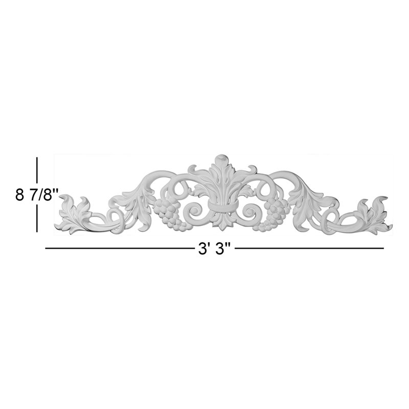 Grape And Leaf 8.875'' H x 39'' W x 1.38'' D Urethane Onlay Scroll