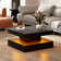Charvez Solid Coffee Table with 16 Colors LED Lights, 78 x 78 cm
