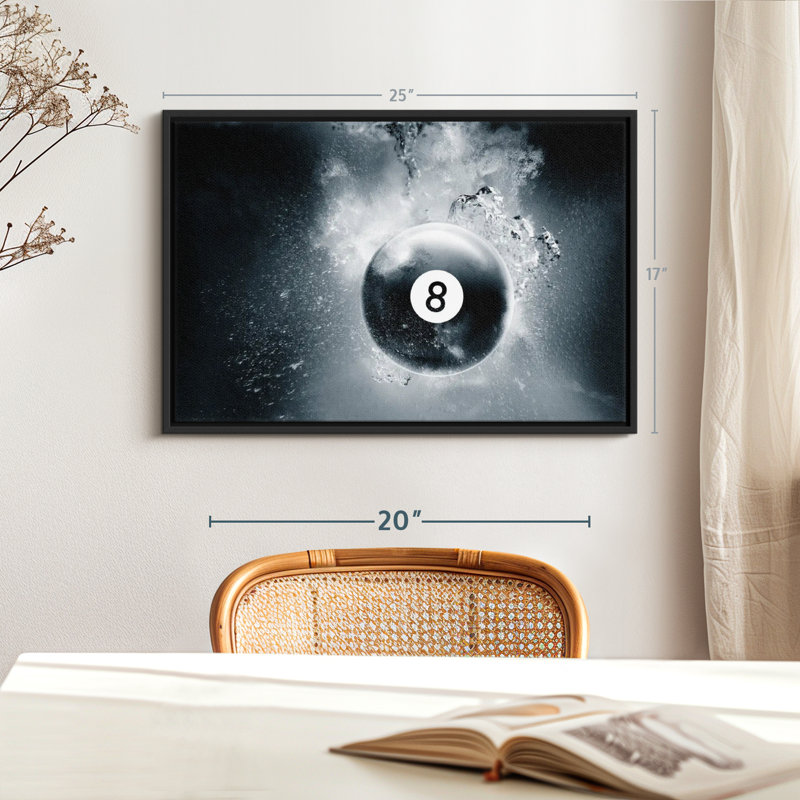 «Eight Ball Water Drop Wall Art», H 25 po x l 17 po