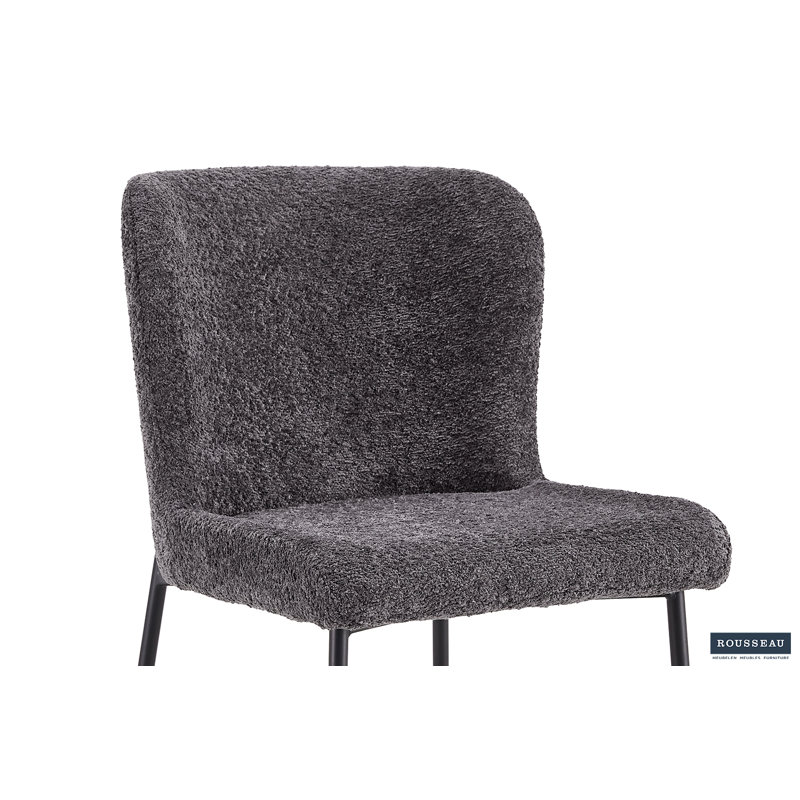 Skudeneshavn Tufted Polyester Side Chair, Dark Grey