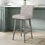 Tabouret pivotant à hauteur réglable en bois et capitonné Dorreen-1344263703-1344263720