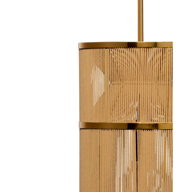 Congruent 1-Light Iron and Cotton Pendant
