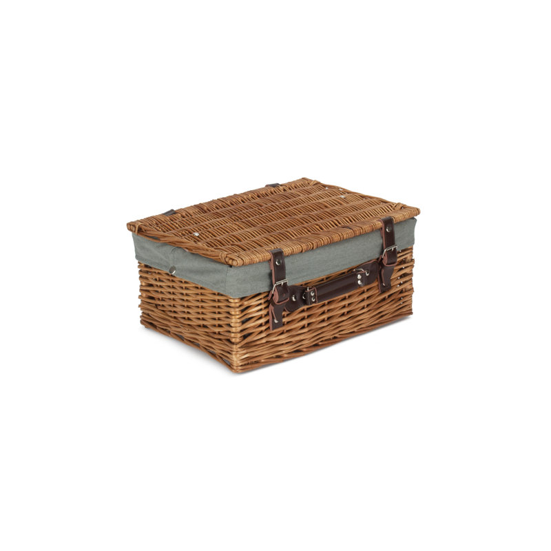 Wicker Basket with Lining, Double Steamed Hamper/Grey Lining