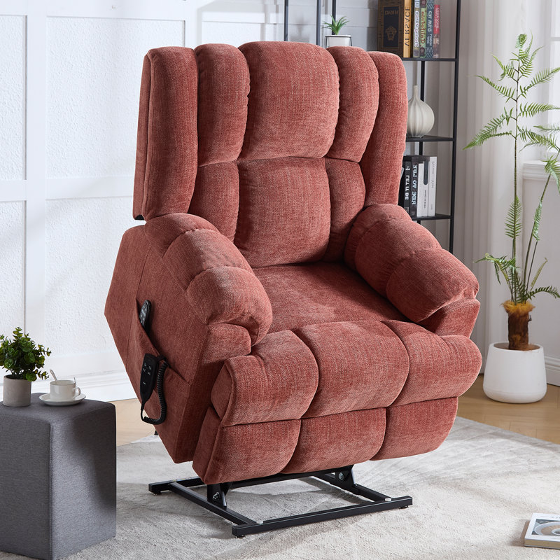 Dual Motor Power Lift Recliner with Heat and Massage, Infinite Position, 180°Reclining, Sidepocket