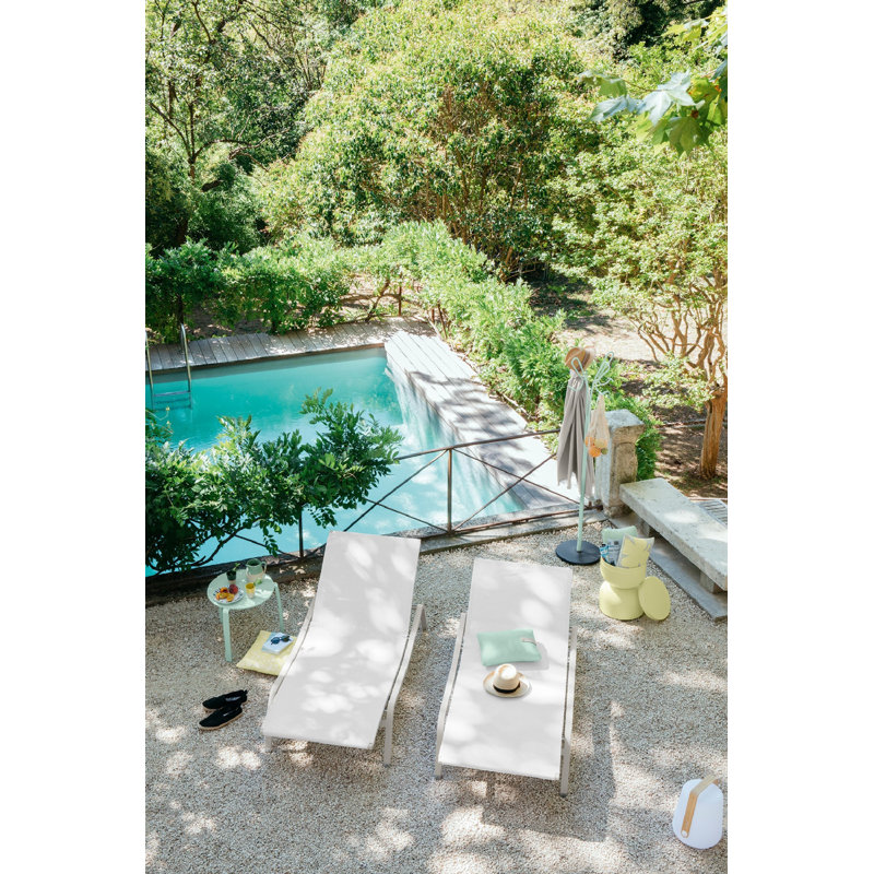 Alize Outdoor Chaise Lounge, Clay Gray