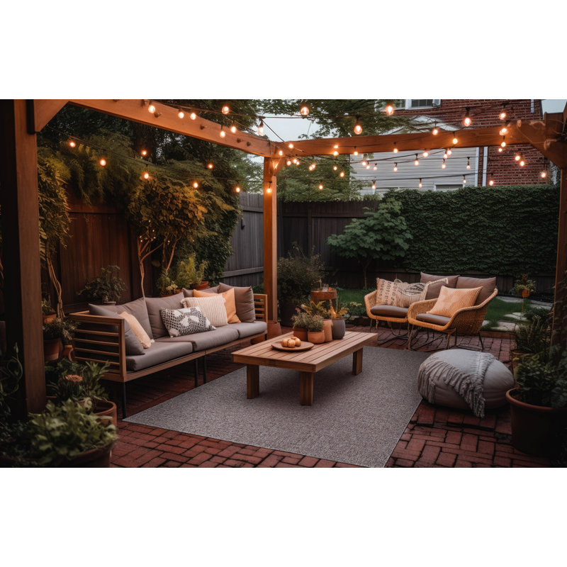 Ramie Solid Colour Machine Made Indoor / Outdoor Area Rug, Runner 80 x 220cm