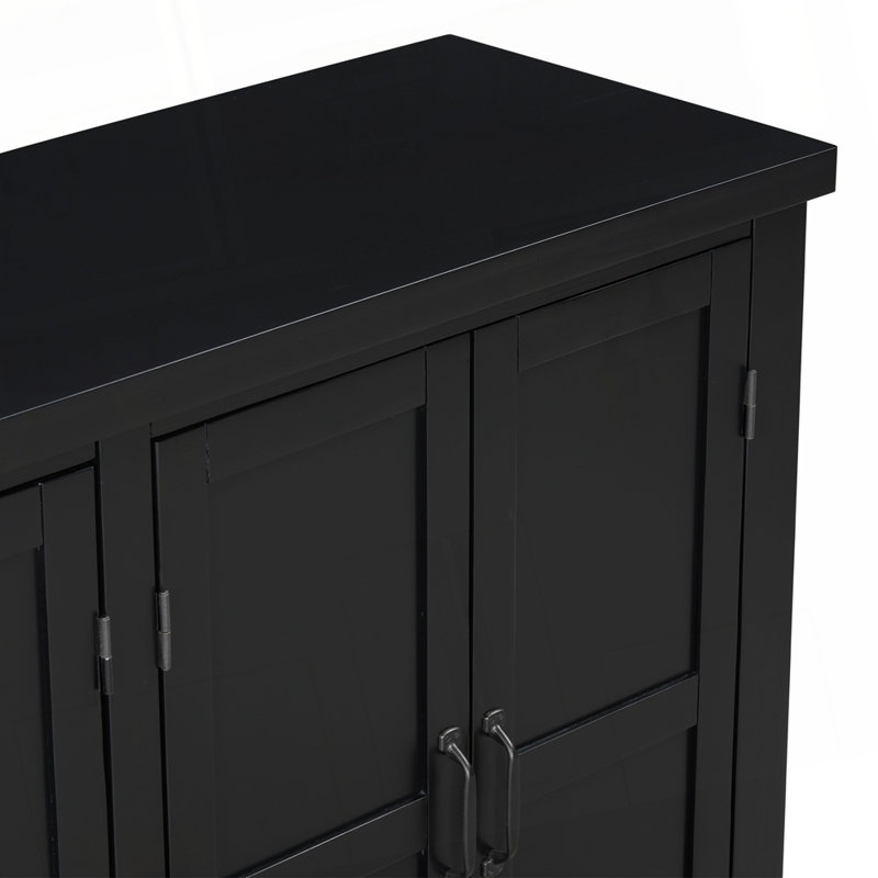 Buffet élégant avec placage de sapin traité, Noir
