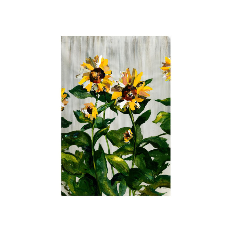 Sunflower Painting by Sydney Edmunds, 64" H x 44" W x 1.5" D, Knife Gel