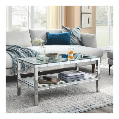Table basse avec cadre en acier inoxydable Layer Crystal