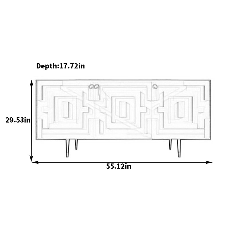 Janorris, H 29,53 po x l 55,12 po x P 17,72 po