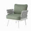 Ensemble de 2 fauteuils club en acier Mariano, blanc cassé et vert