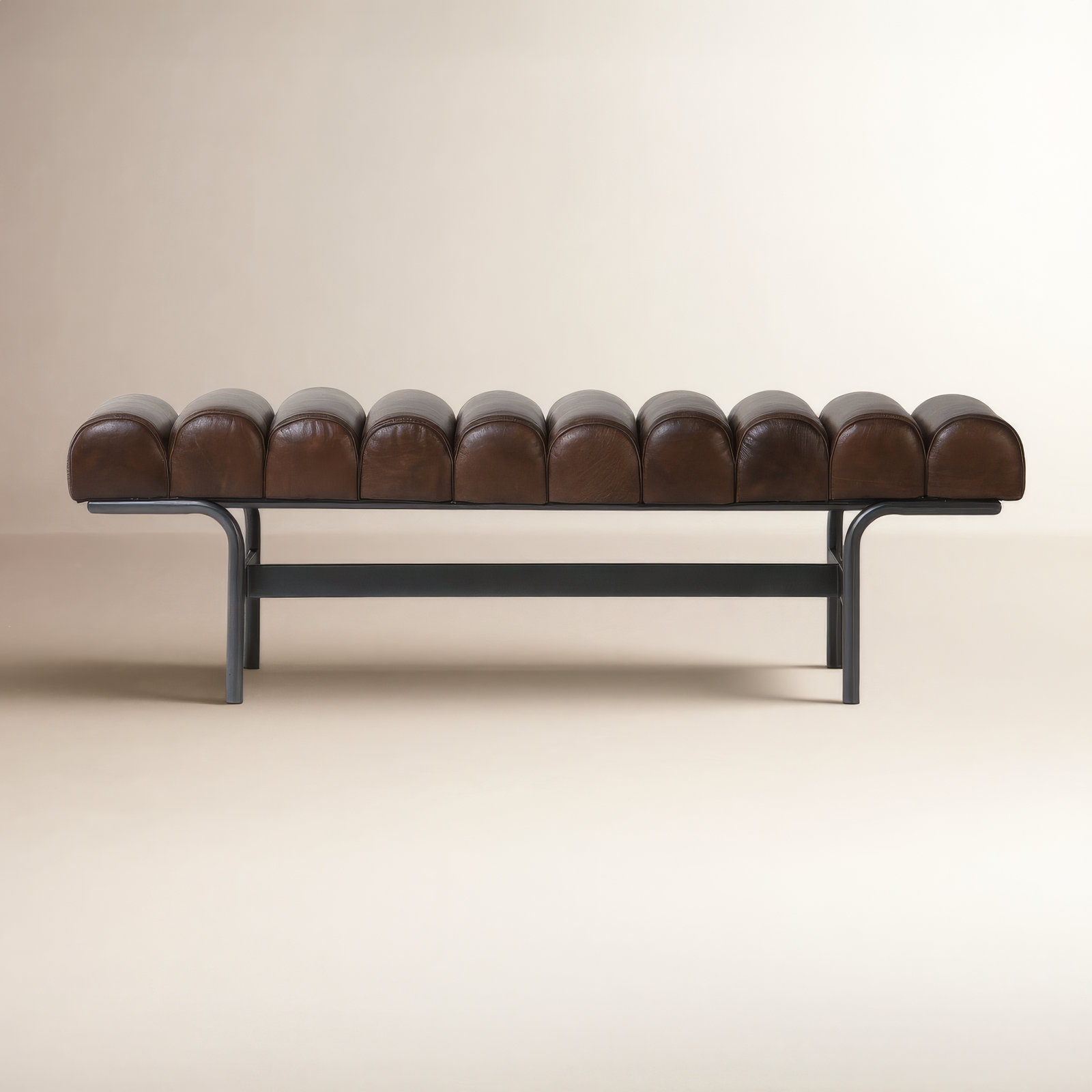 Penina Bench, Dark Brown Top Grain Genuine Leather