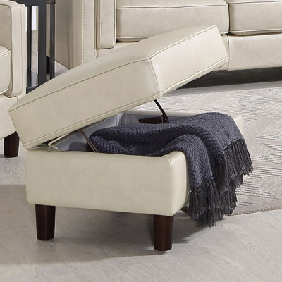 Bella Leather Storage Ottoman
