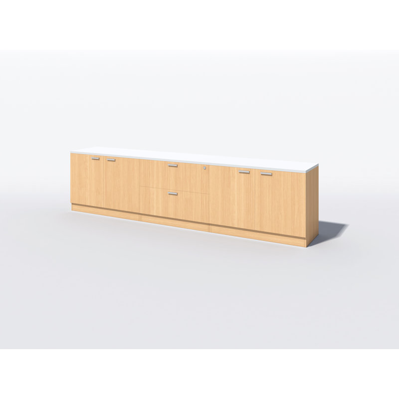 Rectangle Synthetic Laminate Reception Desk, Fushion Maple