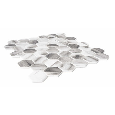 Recycled 13.88'' x 12.63'' Glass Mosaic Wall Tile