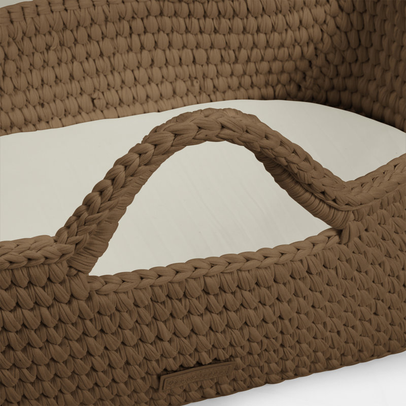 Nova Moses Basket & White Stand, Mocha