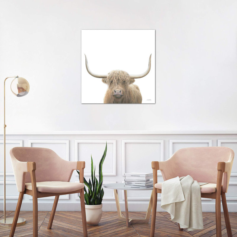 Highland Cow - Wrapped Canvas Painting, 45.72 cm H x 45.72 cm W x 3.175 cm D