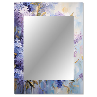 Purple And Blue Lilac Bush In Bloom - Lilacs Wall Mirror, Traditional Decorative Mirror, Printed Metal Art