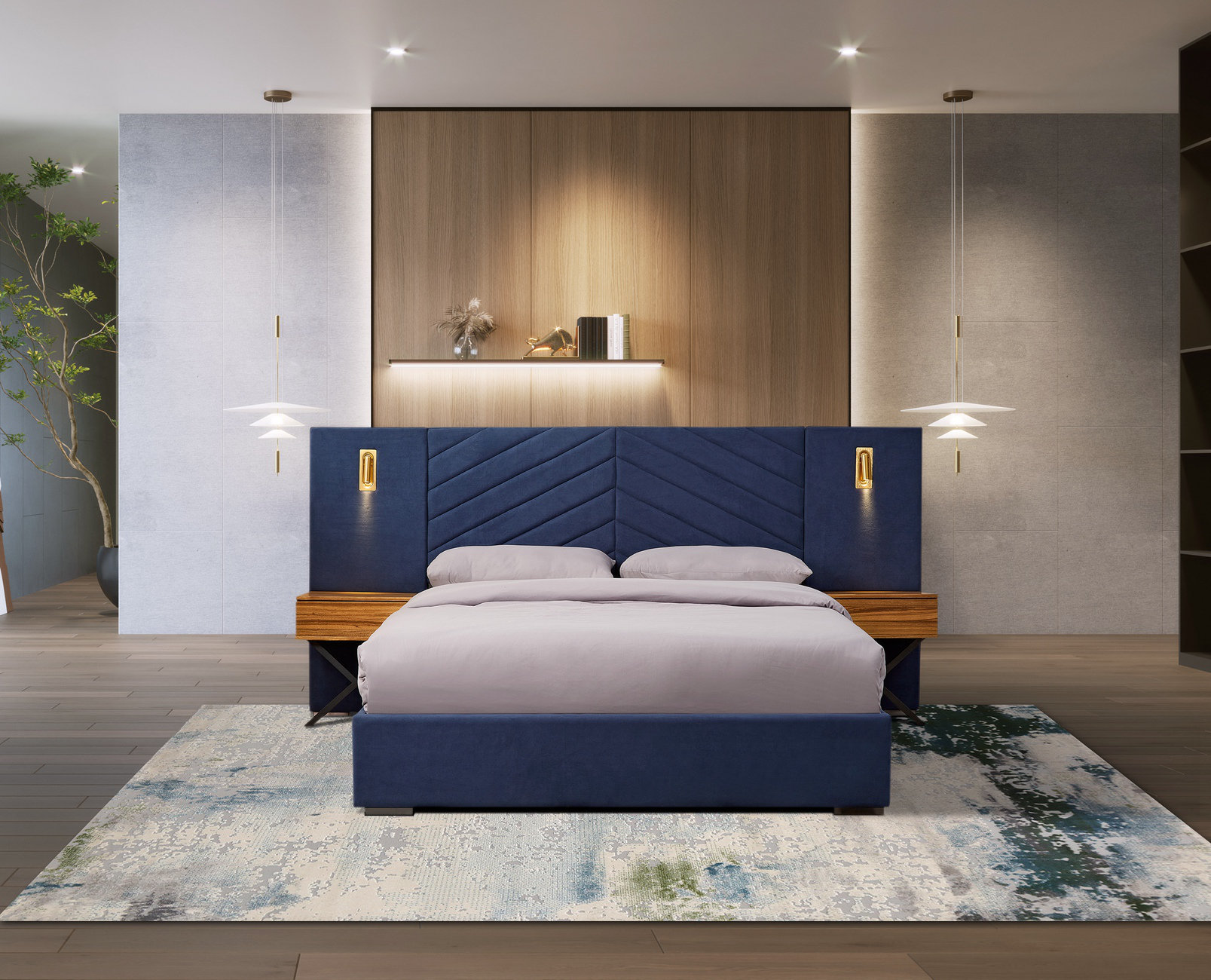 GZMWON Bed Frame with Vertical Channel Tufted Wingback Headboard Wayfair