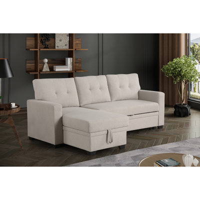 Canapé modulaire convertible rembourré avec méridienne coulissante