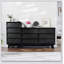 Commode double à six tiroirs de style vintage avec design biseauté et grand espace de rangement pour une organisation élégante de la chambre