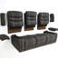 Ensemble de canapé inclinable manuel luxueux en tissu avec accoudoirs et dossier confortables, parfait pour la détente dans le salon
