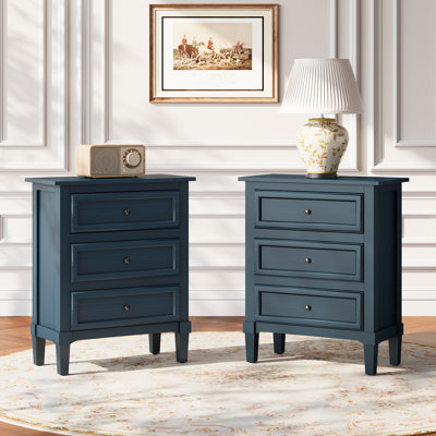 Nightstand With Three Drawers, Fully Assembled