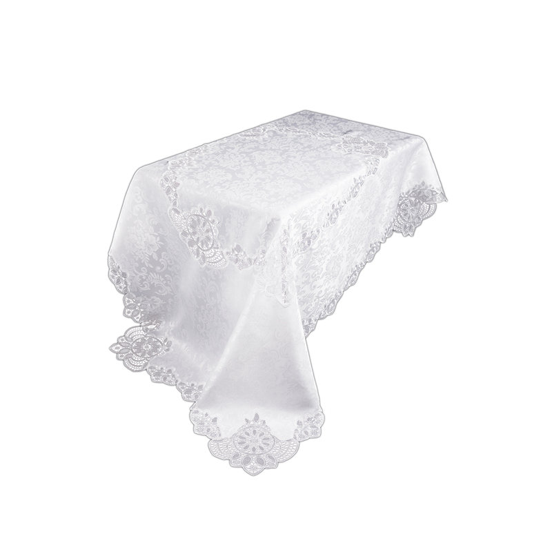 Christofer Lace Embroidered Cutwork Tablecloth, 120" L x 72" W