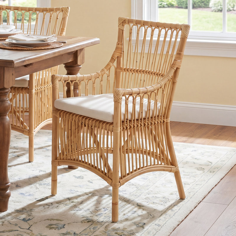 Bree Woven Dining Chair, Navy Blue