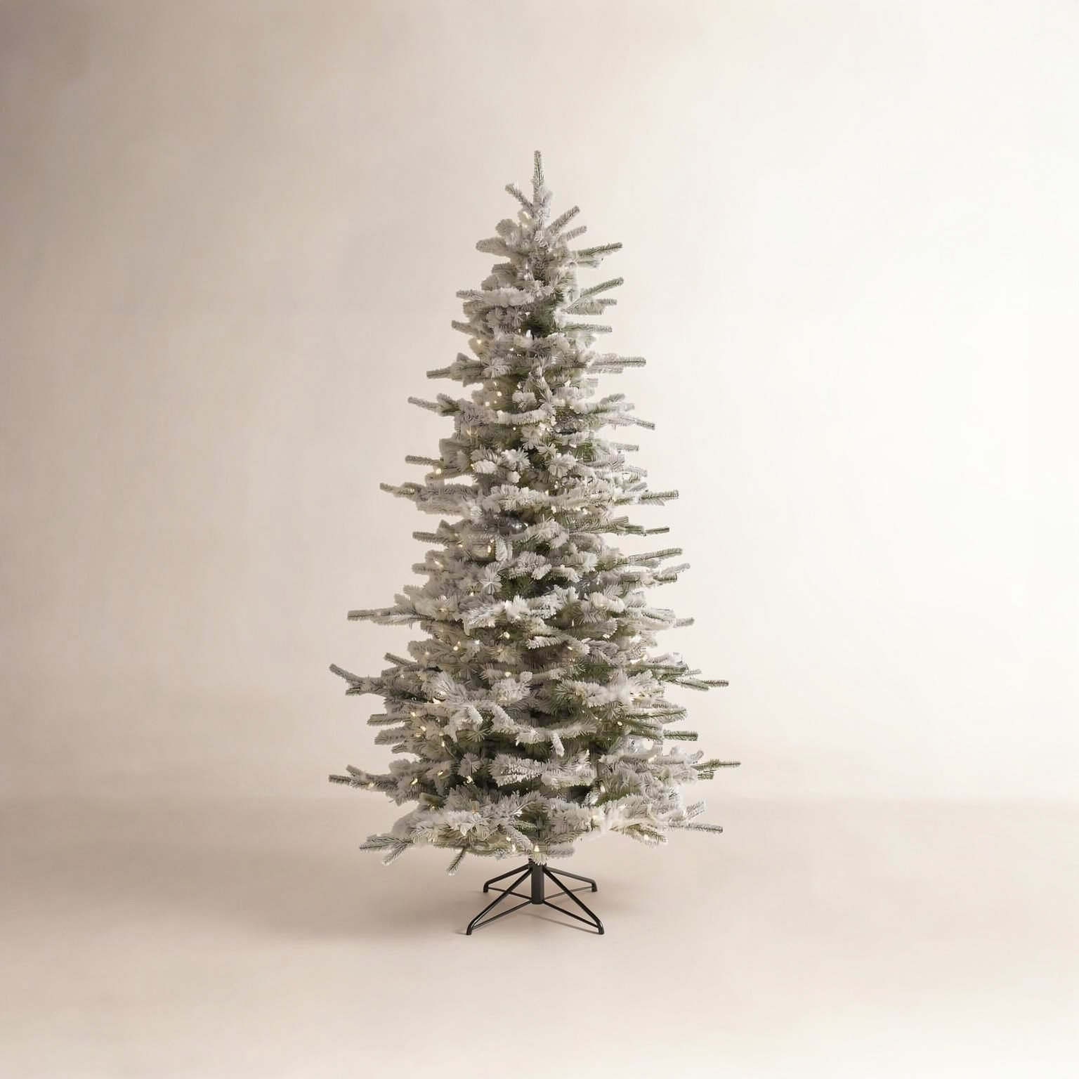 Slim Pre-Lit Flocked Fir Christmas Tree, 4.5' H