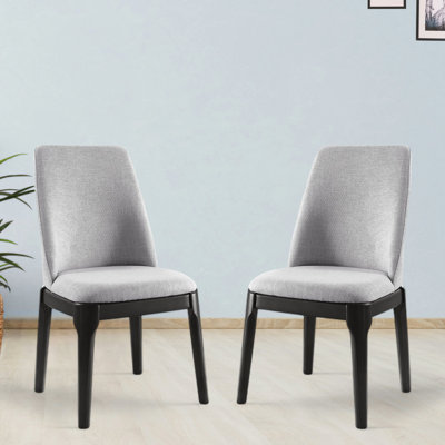 Chaise d'appoint en lin gris clair et chêne gris Fairmont (ensemble de 2)