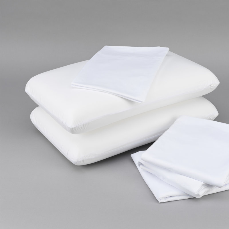 Cooled Bedding For King - 2 Molded Pillows, Soft Sheets, 5 Mattress Cover Bundle With Spill- Protector