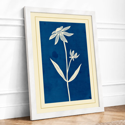 Twin Blooms In Blue Botanical - Print
