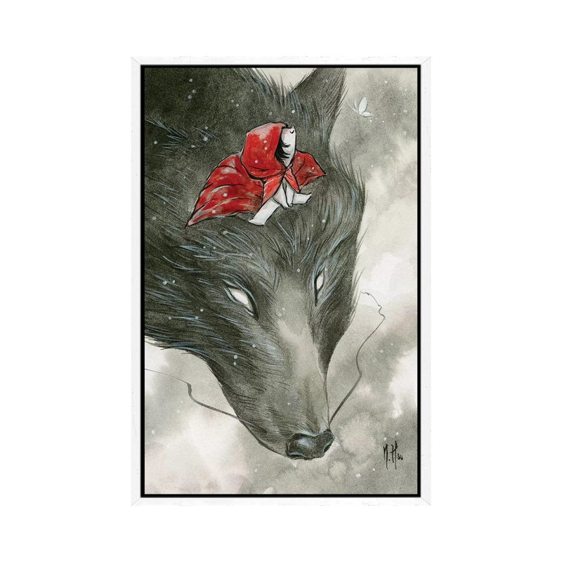 Spirit Animals Grey Wolf by Martin Hsu - Single Picture Frame Rectangle Print on Canvas, 66.04 cm H x 45.72 cm W