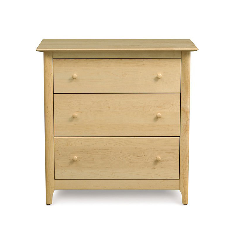 Sarah 3 - Drawer Solid Wood Dresser, Smoke Cherry