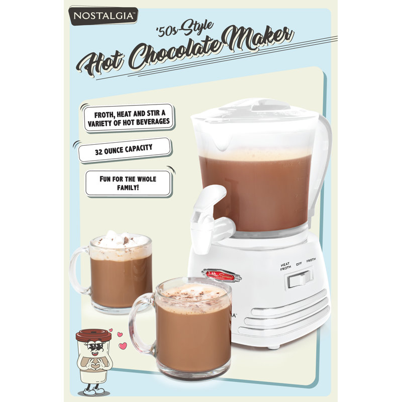 Nostalgia Retro Hot Chocolate Maker, White, White