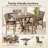 5Pcs Set Counter Table Set Square Counter Table Solid Wood Modern Farmhouse