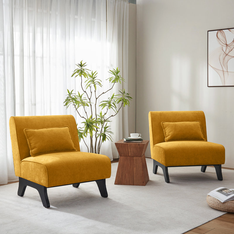Upholstered Accent Chair, Yellow