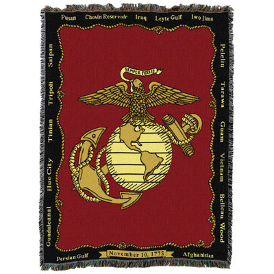 Pure Country Weavers Marine Corp Tapestry Blanket Tapestry Throw Woven from Cotton