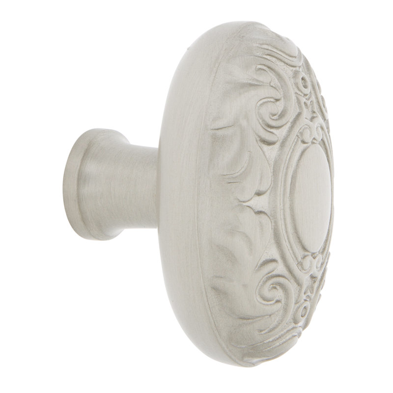 Victorian 1 3/4" Length Oval Knob, Satin Nickel