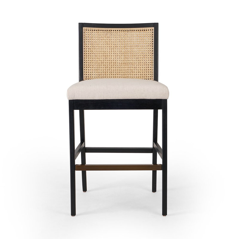 Tabouret de comptoir et de bar Sergi, Tabouret de bar (siège d'une hauteur de 31 po), Naturel/noir