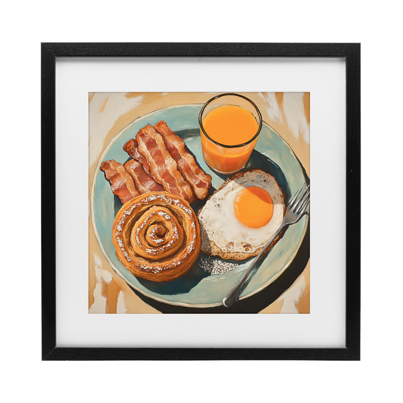 «Cinnamon Roll Petit déjeuner», reproduction imprimée sous verre, design par Tina LeCour, H 13 po x l 13 po