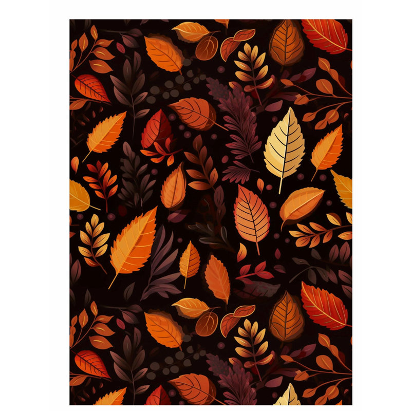 «Botanical Fall Botanical Leaves», impression de chalet sans cadre VI, H 14 po x l 11 po