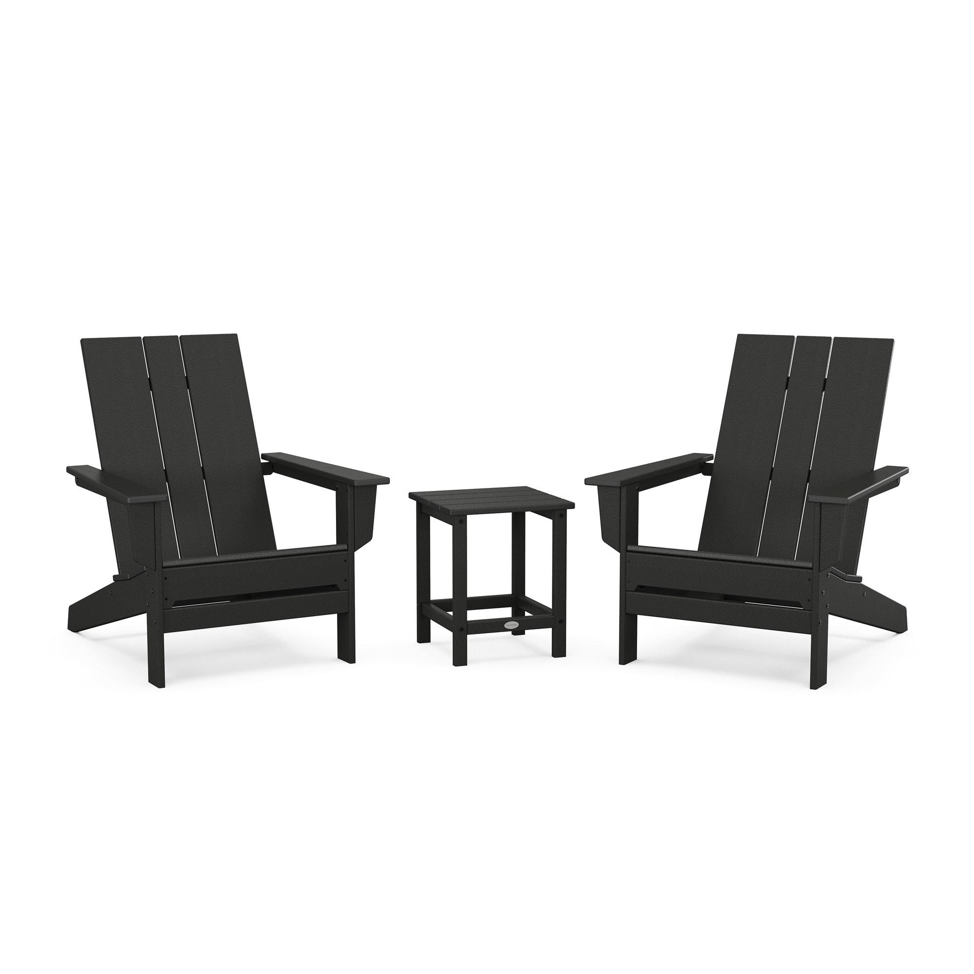 POLYWOOD x AllModern Adirondack Chairs with Table, Black