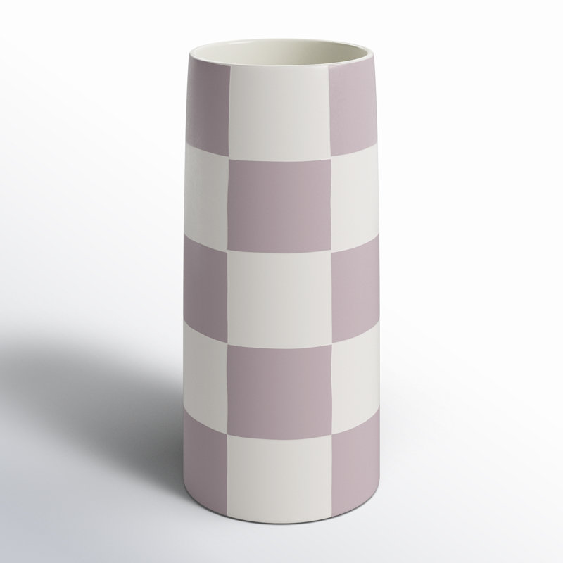 Checkerboard Vase 5"x 12", 12" H x 5" W x 5" D