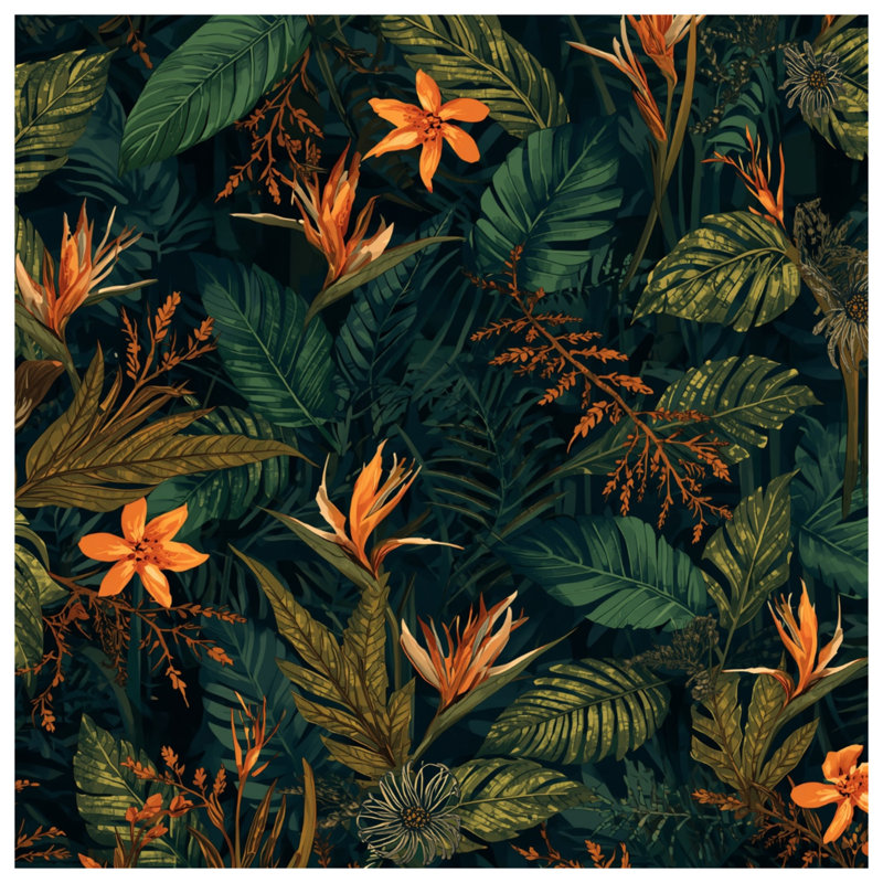 Couvre-lit matelassé à motif de feuillage tropical toutes tailles, Double