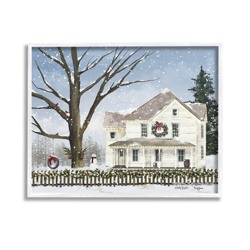 "Cadre charmant pour un seul quartier d'hiver" par Billy Jacobs sur toile, Giclée encadrée blanc bord de mer