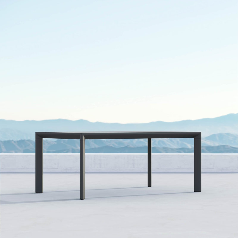 Porto Aluminum Dining Table, Matte Charcoal